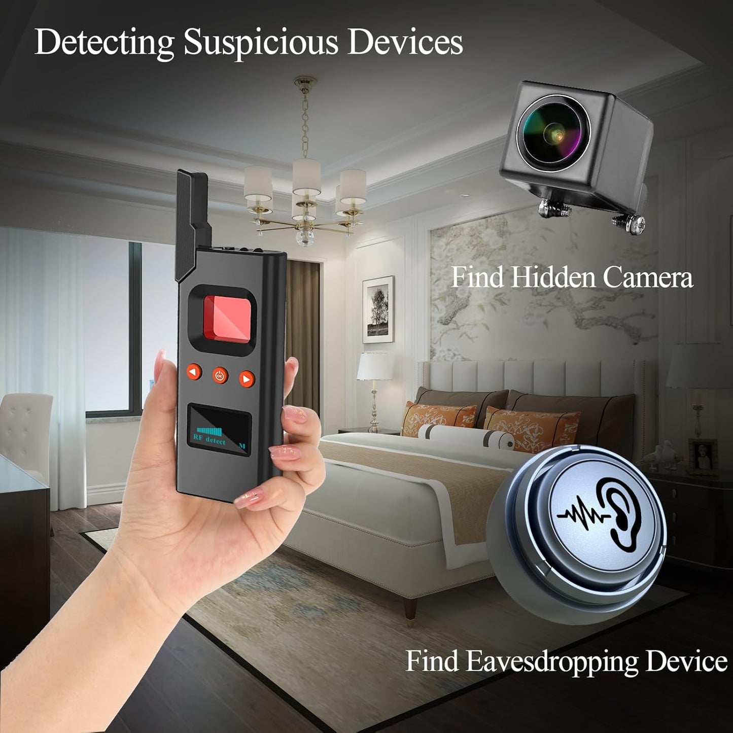 K-Hidden Camera Detector Spy Camera Finder Bug Tracker Detector