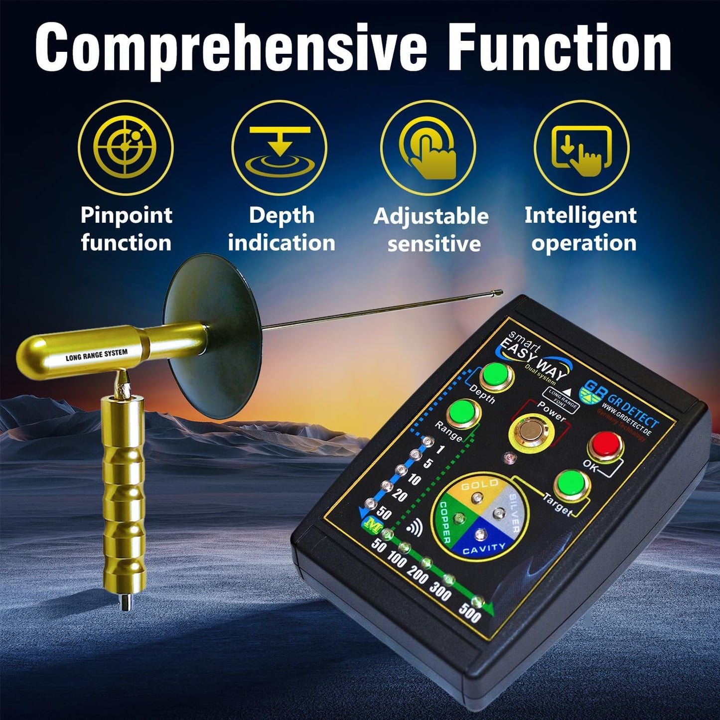 K-Professional Underground Metal Detector – High-Precision Gold, Silver, Copper, Jewelry & Ore Finder with Rapid Positioning