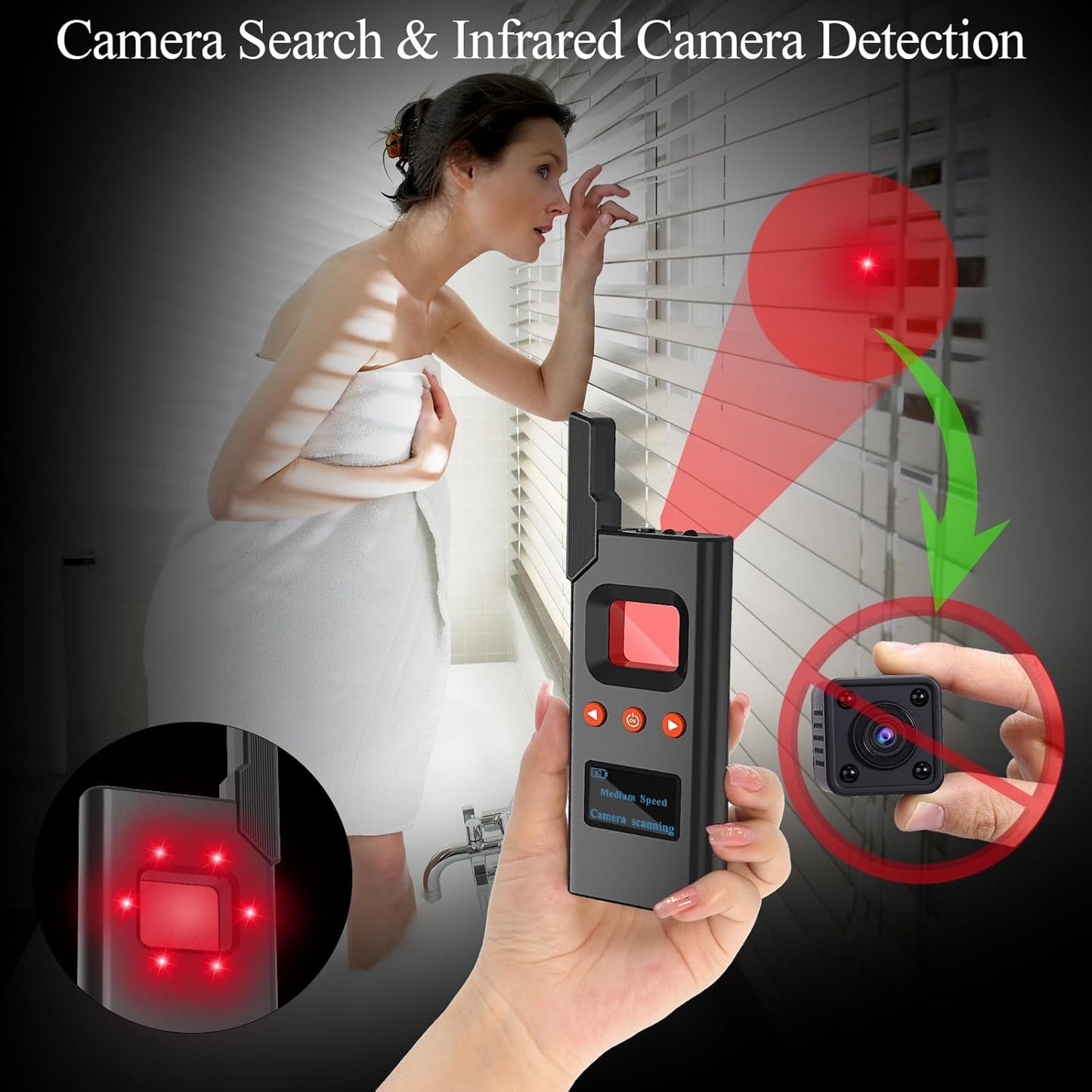 K-Hidden Camera Detector Spy Camera Finder Bug Tracker Detector