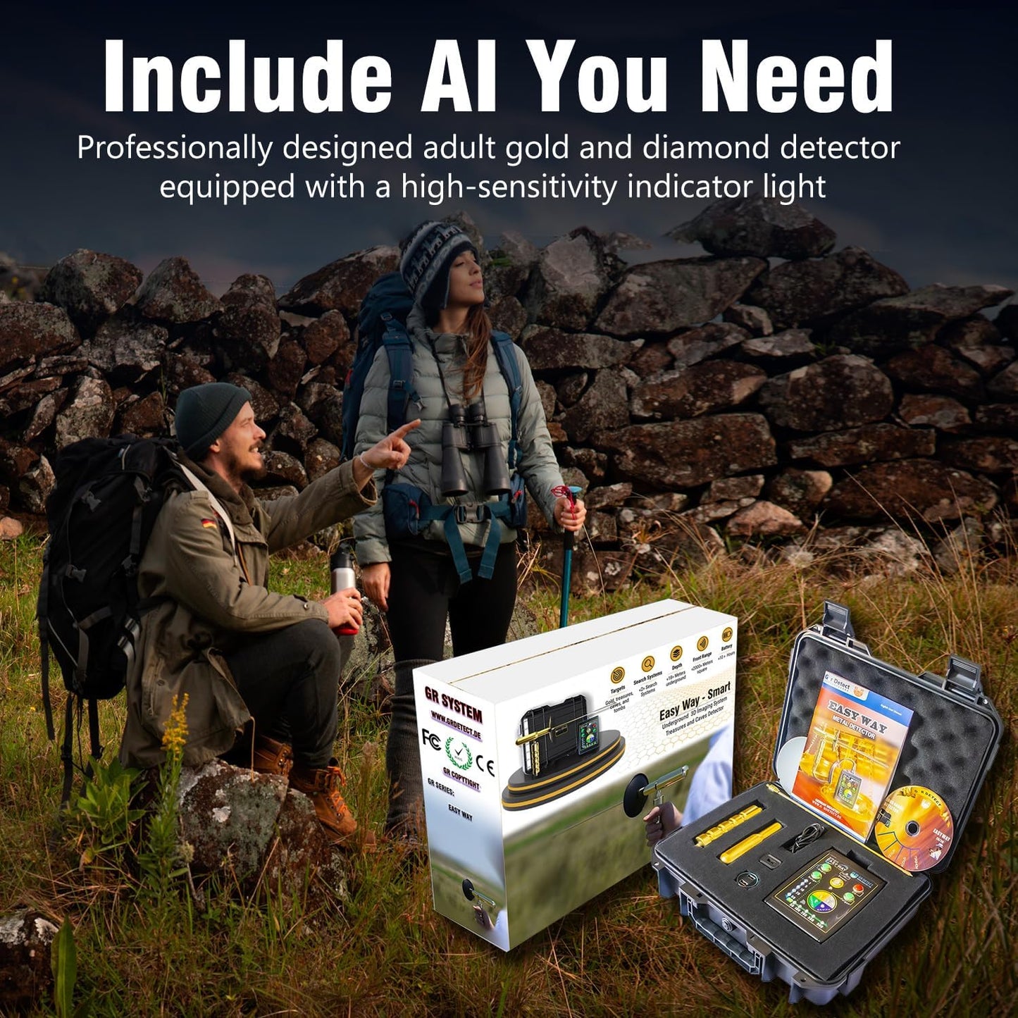 K-Professional Underground Metal Detector – High-Precision Gold, Silver, Copper, Jewelry & Ore Finder with Rapid Positioning