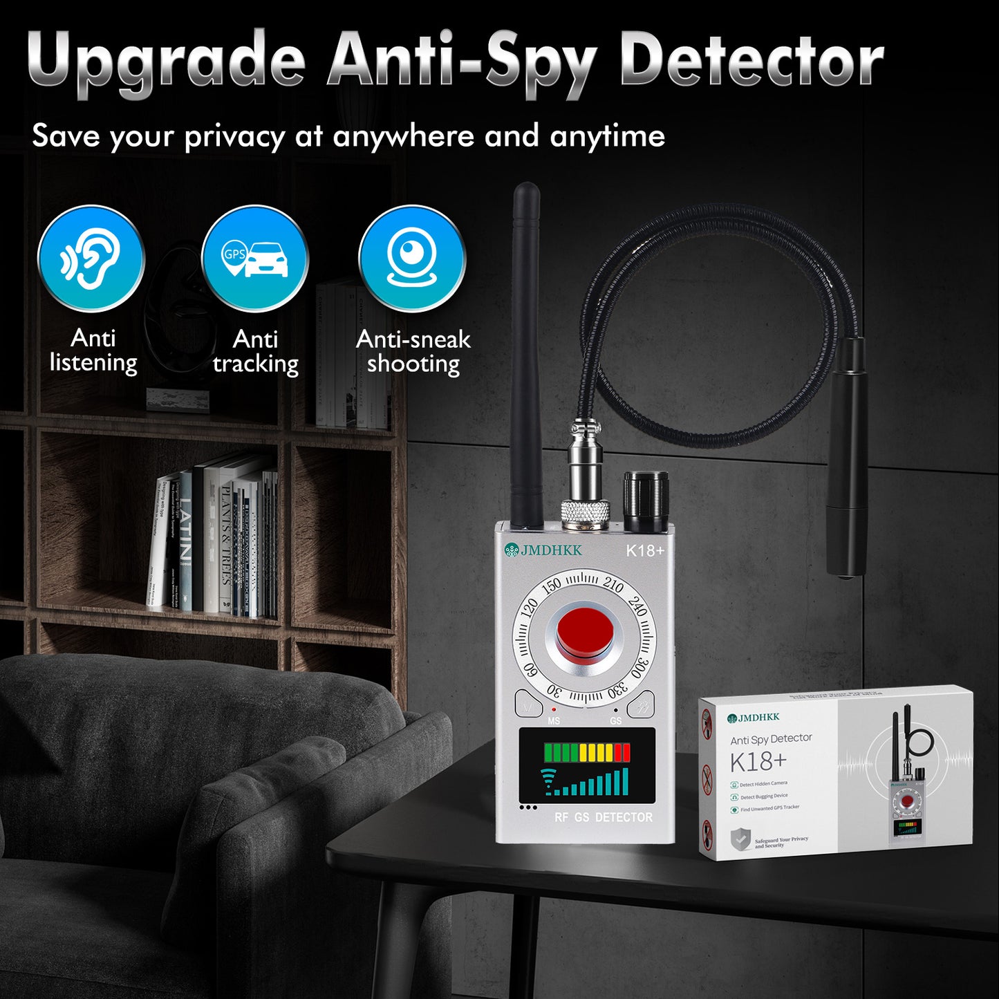 JMDHKK K18+ Hidden Camera Detector, Spy Camera Finder, Bug Detector