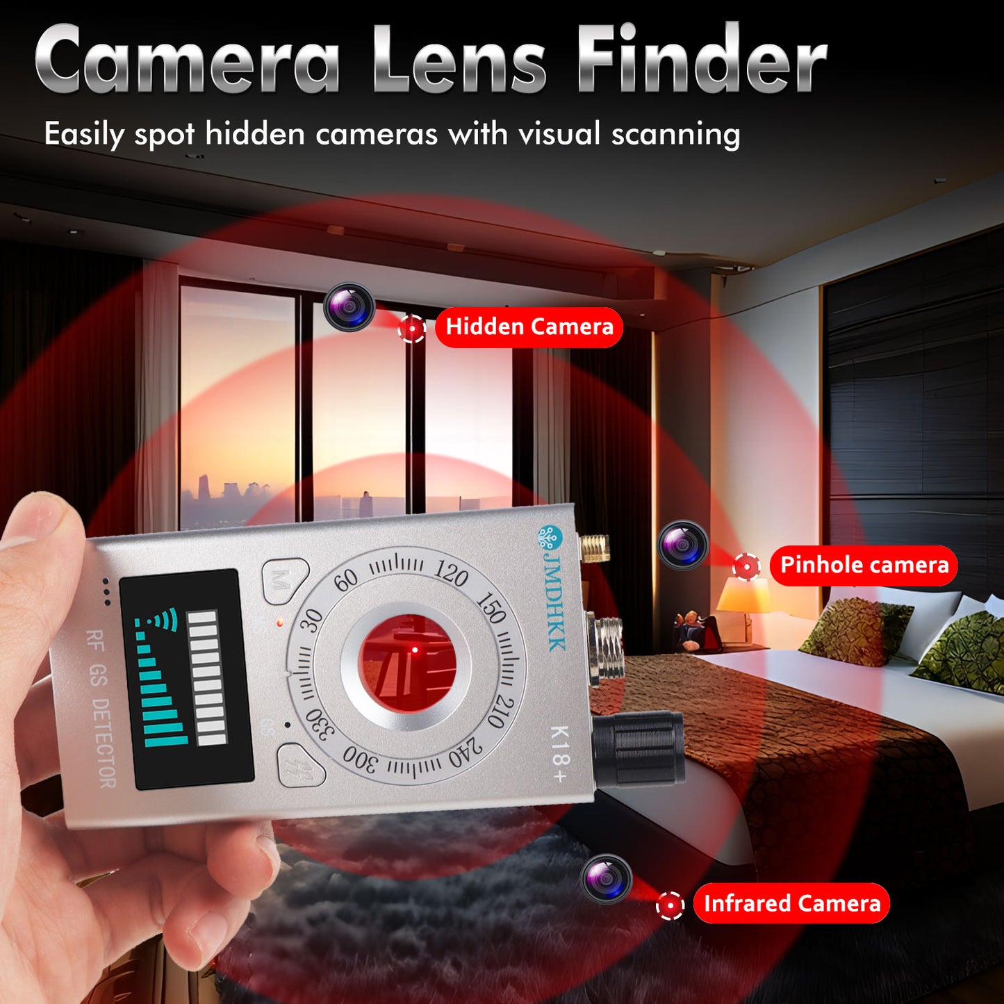 JMDHKK K18+ Hidden Camera Detector, Spy Camera Finder, Bug Detector