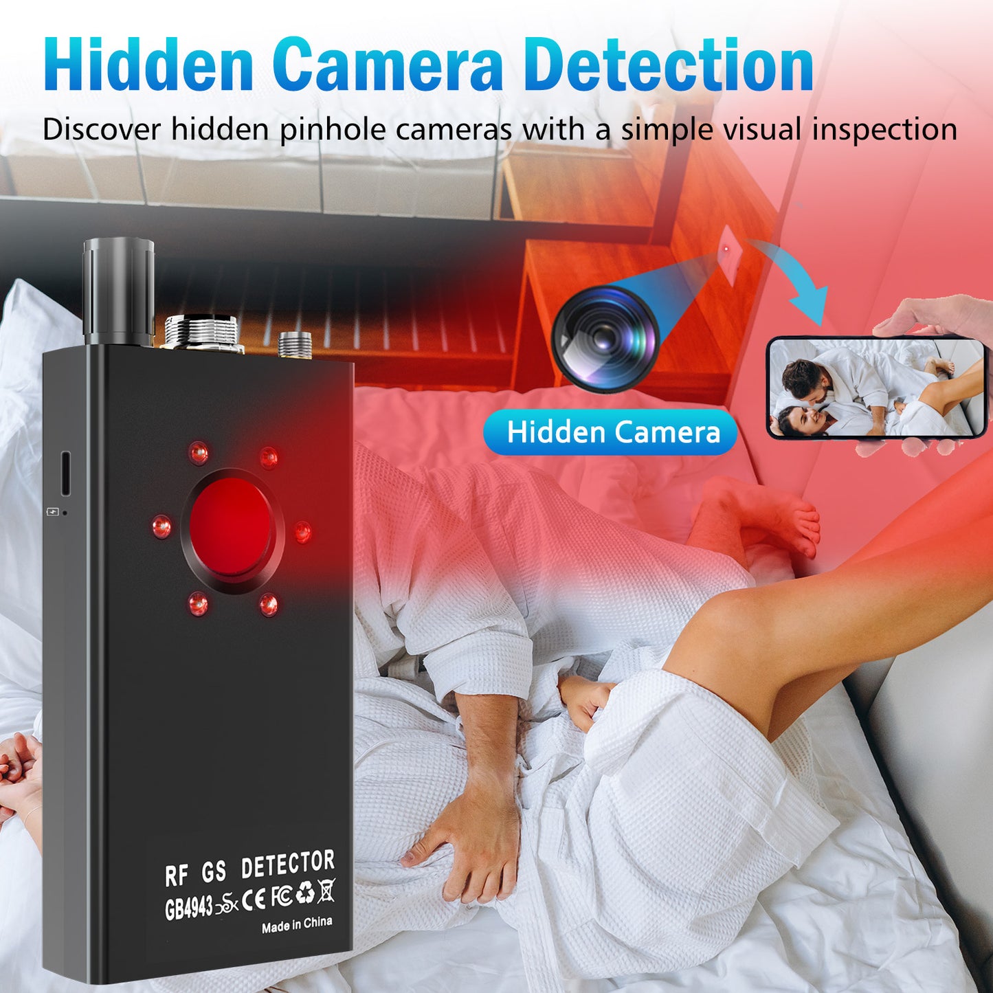 JMDHKK K18+ Hidden Camera Detectors for Travel, Hotels, Offices, Cars
