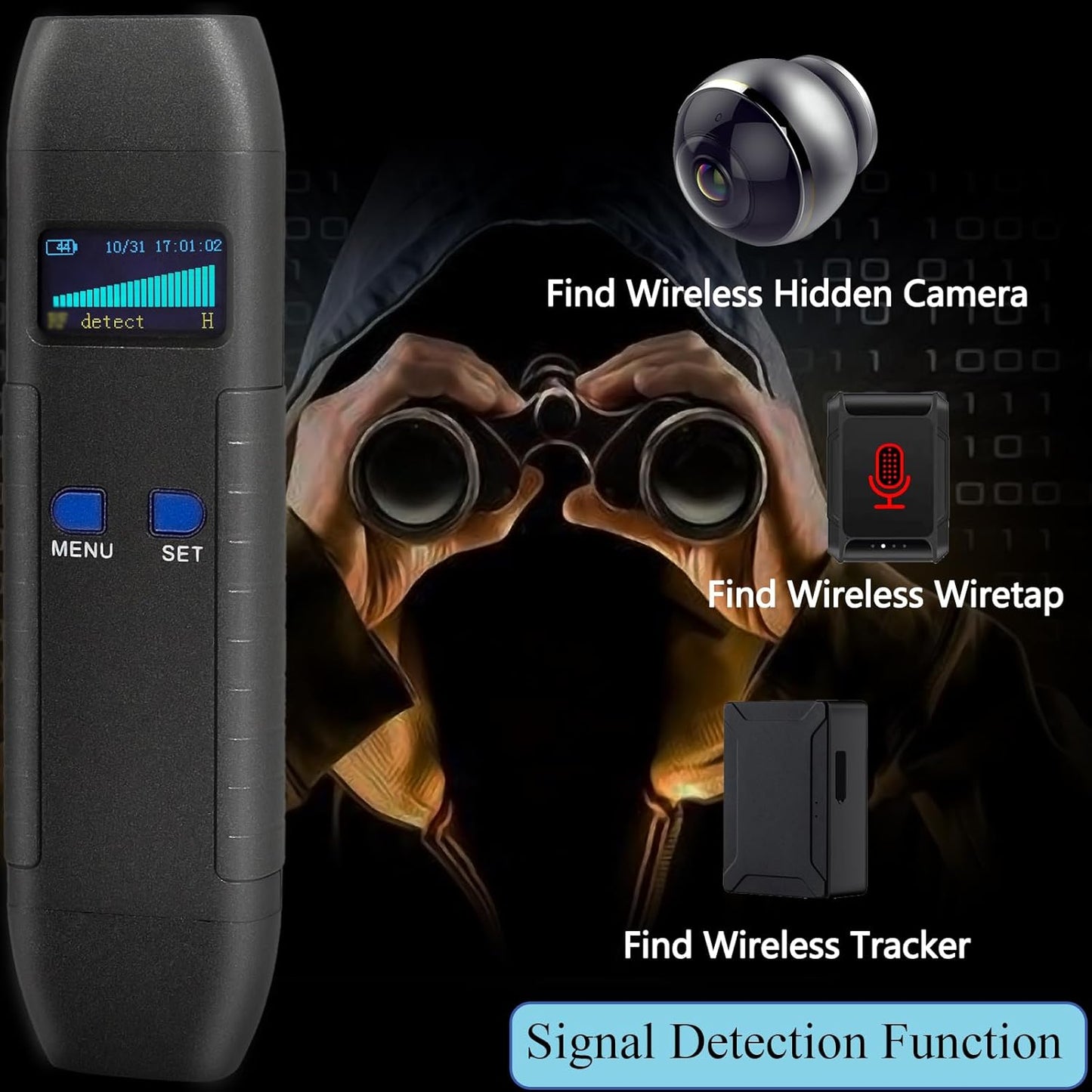 K-Hidden Camera Detector Tracker Detector, Bug Sweeper Listening Device Detector