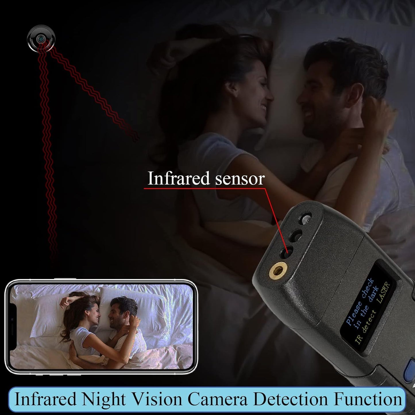 K-Hidden Camera Detector Tracker Detector, Bug Sweeper Listening Device Detector