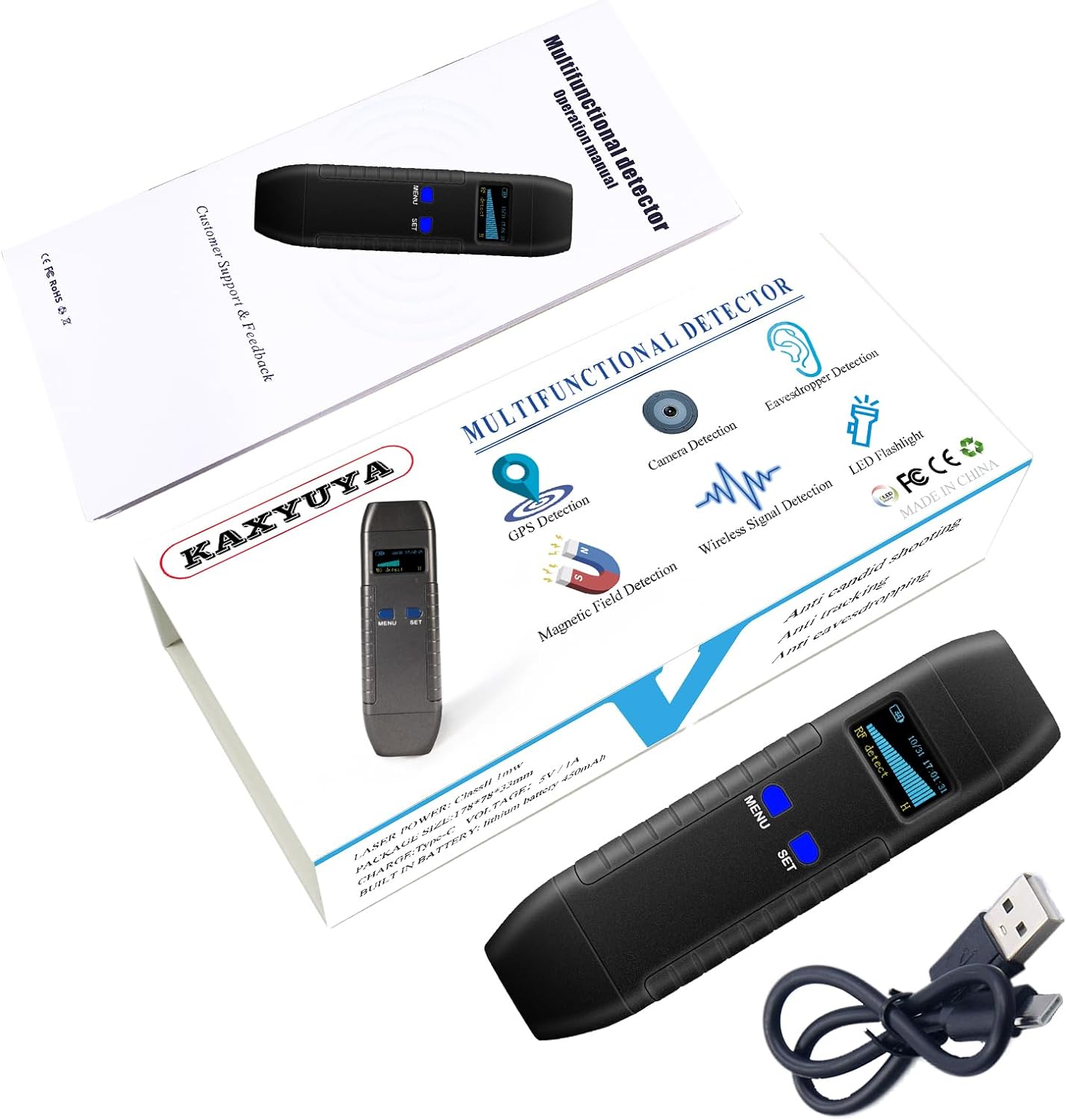 K-Hidden Camera Detector Tracker Detector, Bug Sweeper Listening Device Detector