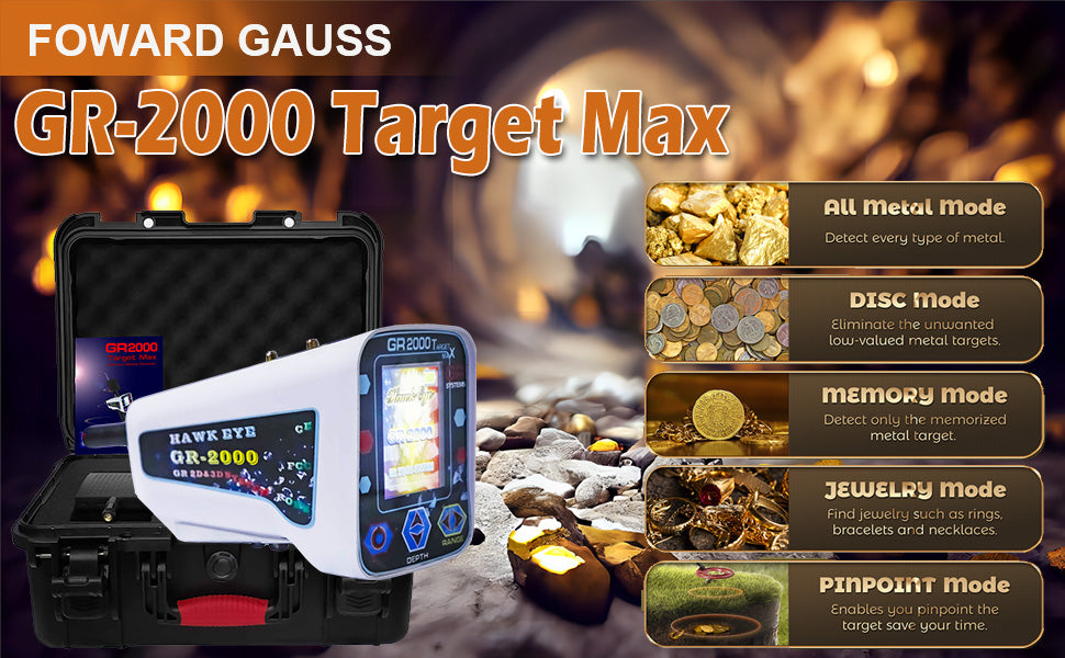 K-GR2000 Waterproof Metal Detector – High-Sensitivity Gold & Treasure Finder for Adults