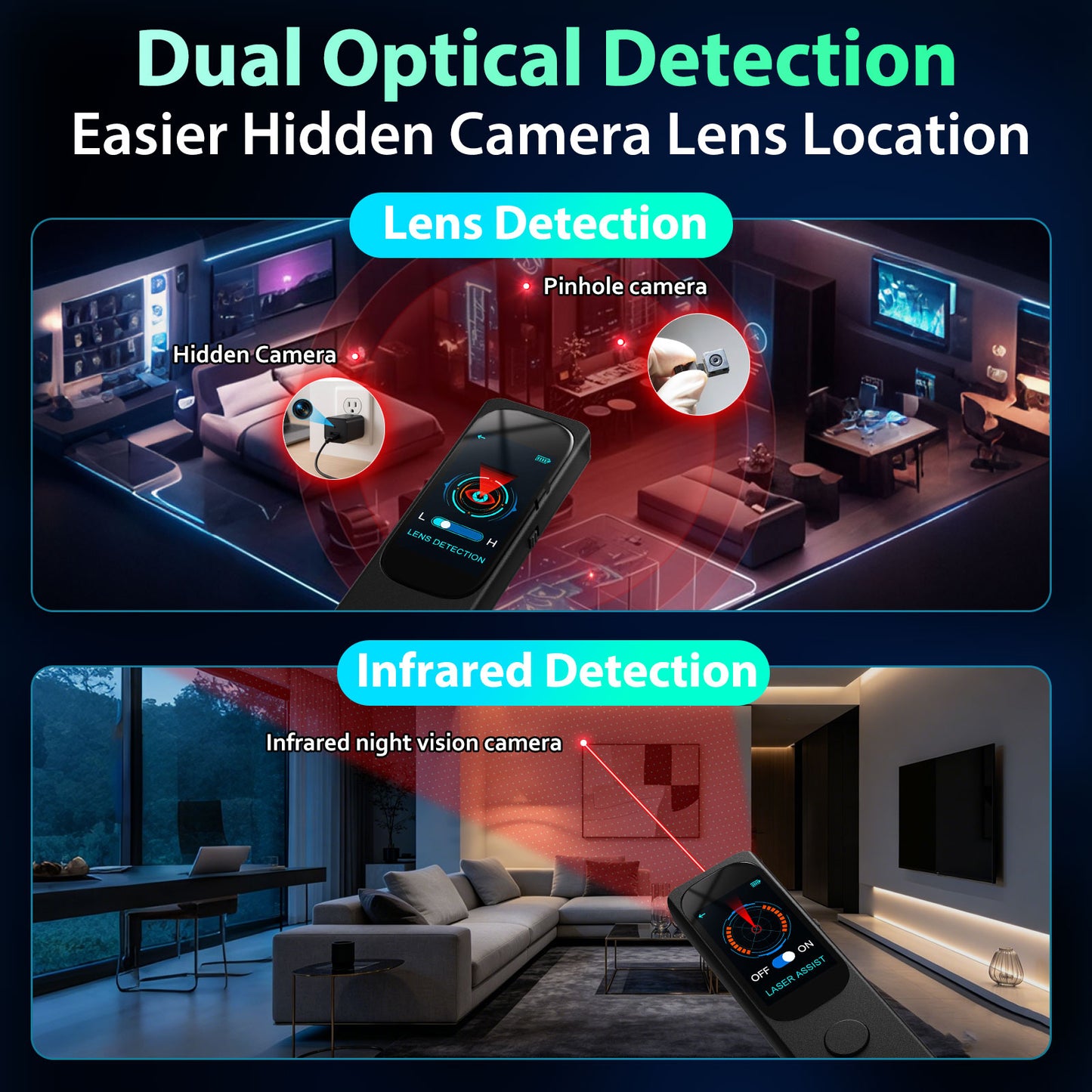 K-F666 AI Hidden Camera Detector and GPS Tracker Detector-JMDHKK