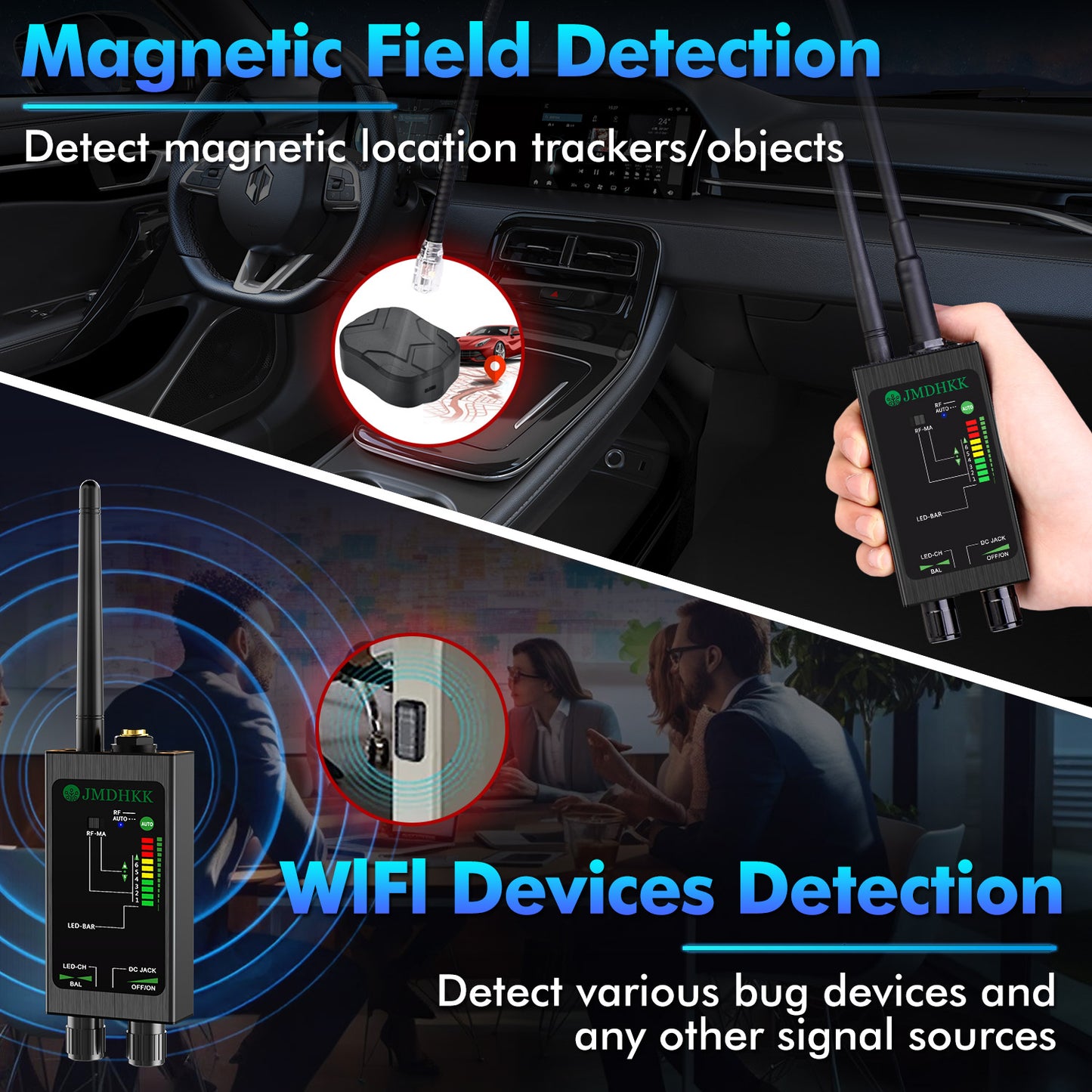JMDHKK M8000 Hidden Camera Detector & Bug Detector