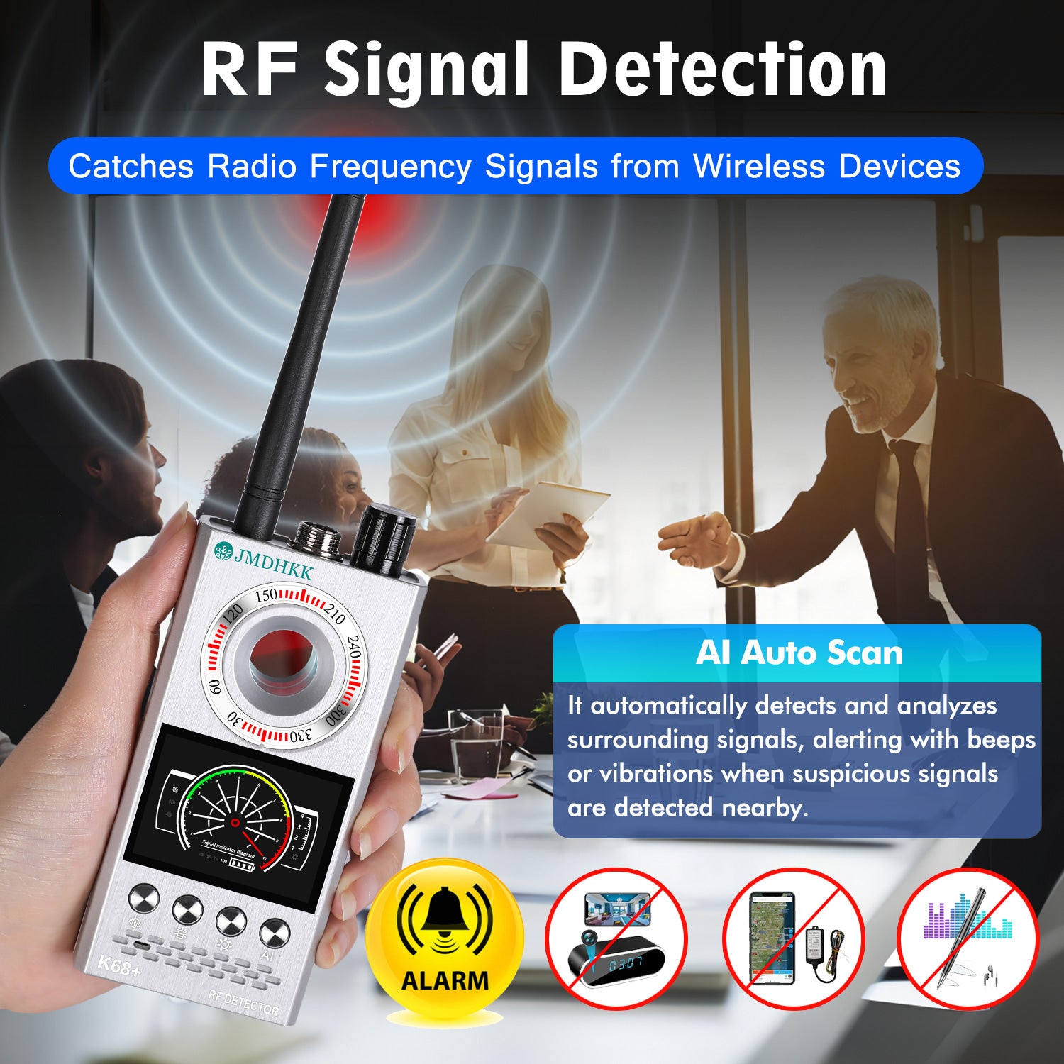 JMDHKK K68 Hidden Camera Detector & Bug Detector
