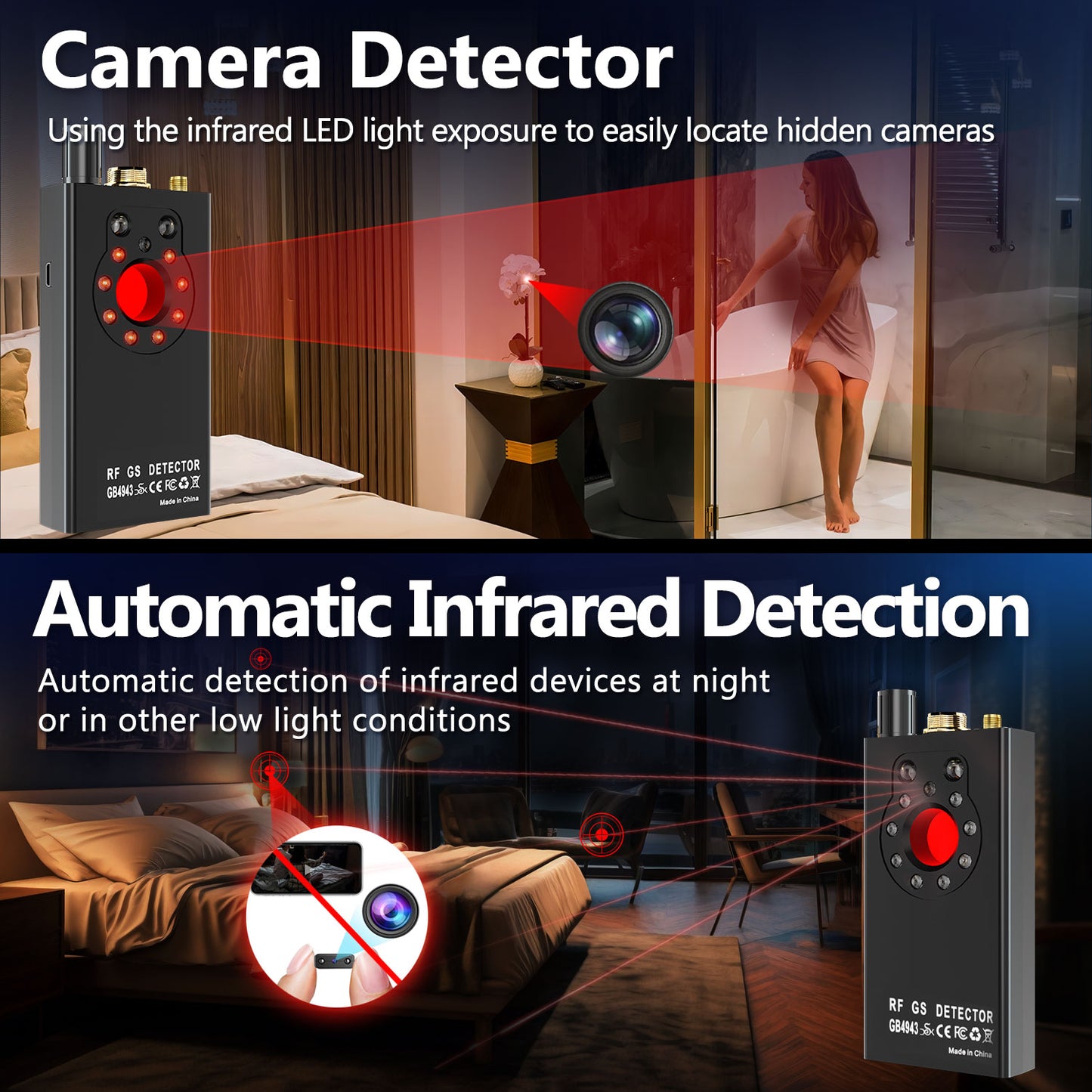 JMDHKK K19 Hidden Camera Detector, Bug Detector, Signal Detector