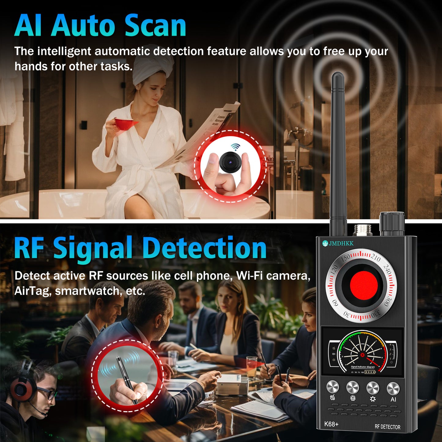 JMDHKK K68 Hidden Camera Detector, Spy Camera Finder